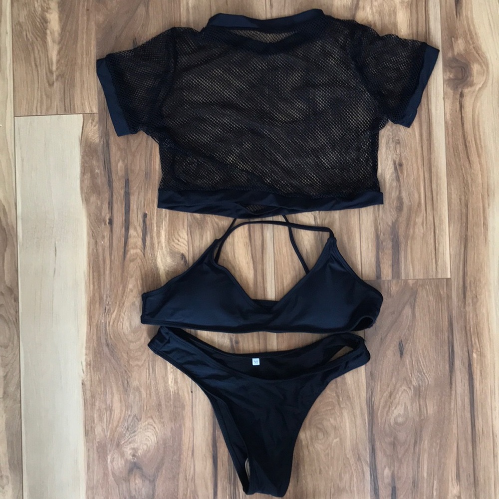 Black 3 Piece Bathing Suit